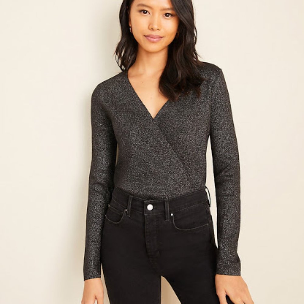 Ann Taylor Shimmer Wrap Sweater Medium NWOT